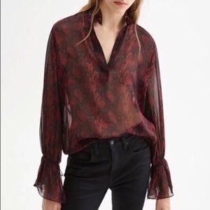 Nili Lotan Snakeskin Sheer Blouse SALE. NBW!!